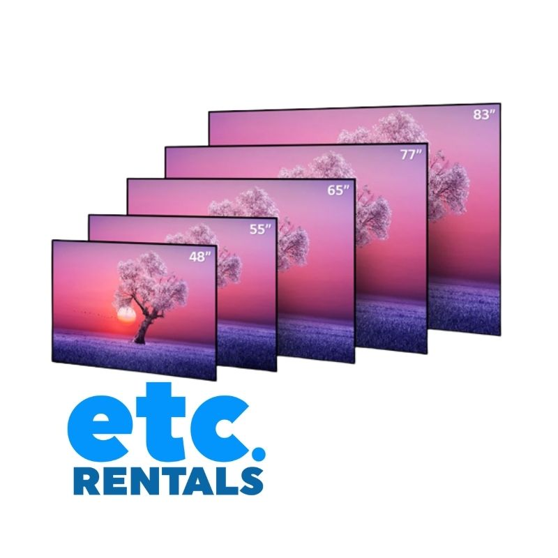 Wall Tv For Rent Rent TV Monitors & Video Displays - NJ, NYC, CT, PA – ETC Rentals