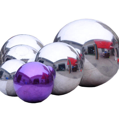 Big Inflatable Shiny Mirror Ball - SILVER - 3FT (1M) Round