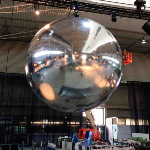 Big Inflatable Shiny Mirror Ball - SILVER - 3FT (1M) Round