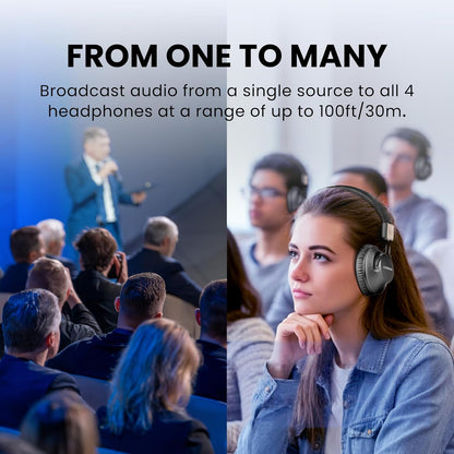 Group Listening - Wireless Headphone System - 4 Pack