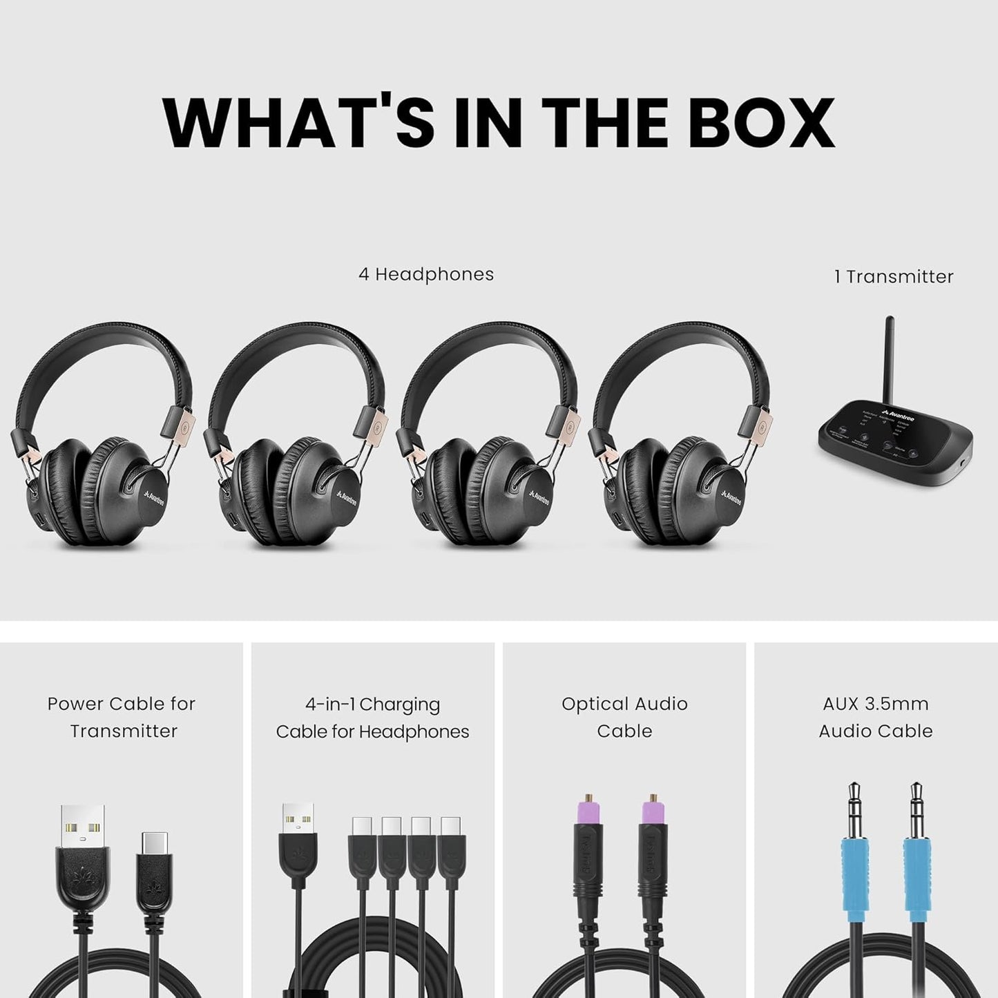 Group Listening - Wireless Headphone System - 4 Pack