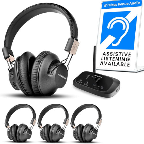 Group Listening - Wireless Headphone System - 4 Pack