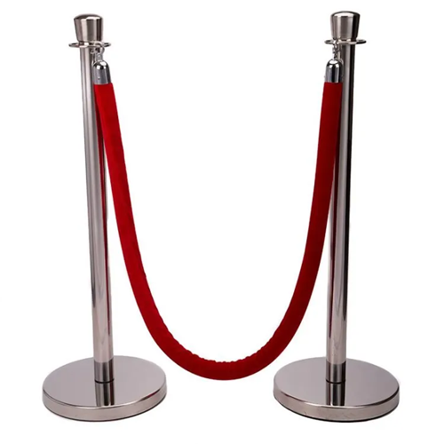 Chrome Stanchion Red Rope Rental