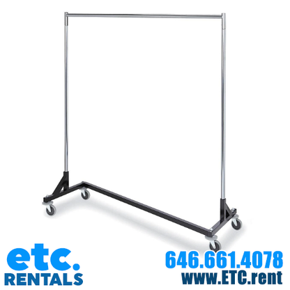 Rent Rack Rent Garment Clothing Rack - Z-Rack Rolling Coat Rack - Black – ETC Rentals